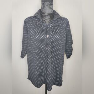 Chic Black Polka Dot Blouse
